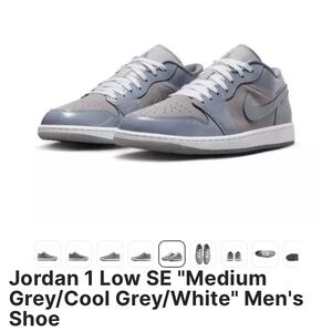 Authentic Nike Jordan 1 Low SE Men's Sneakers Grey US 11 Brand New
